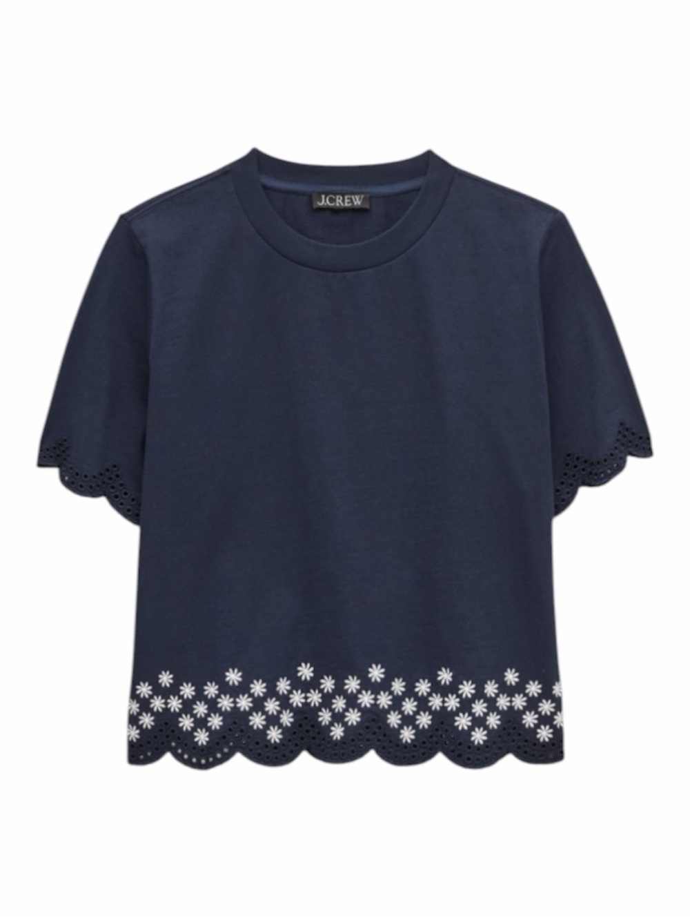 • J. Crew • Premium-weight relaxed scalloped T-shirt